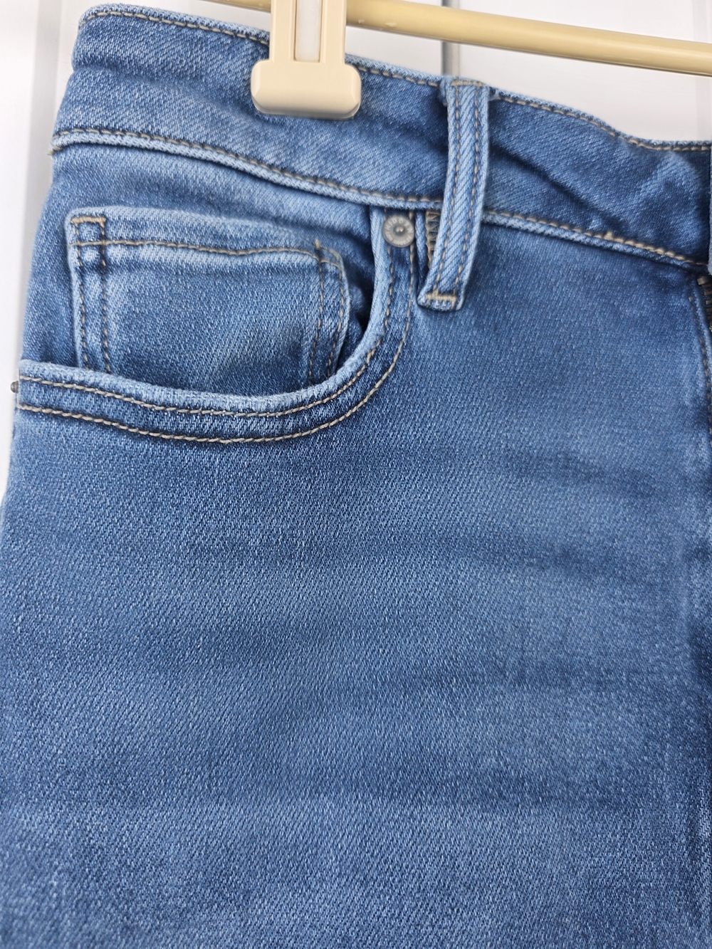 HIDDEN LOS ANGELES High Rise Raw Hem Flare Jeans Sz 28w/26L Dark Wash Ankle Crop - Picture 5 of 14